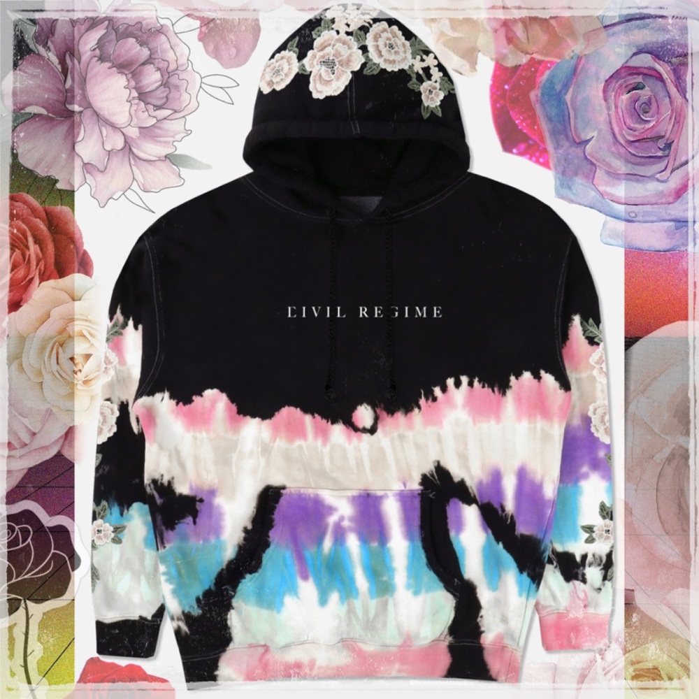 Civil Regime White Rose Hoodie Stranger Daze wash